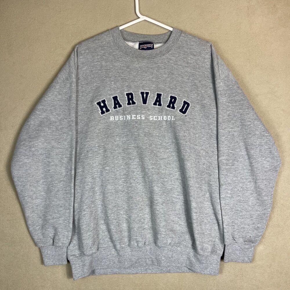 JanSport Sweater Mens Extra Large Gray Harvard Business‎ Pullover Sweatshirt